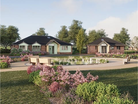 CGI frontal views of bungalows